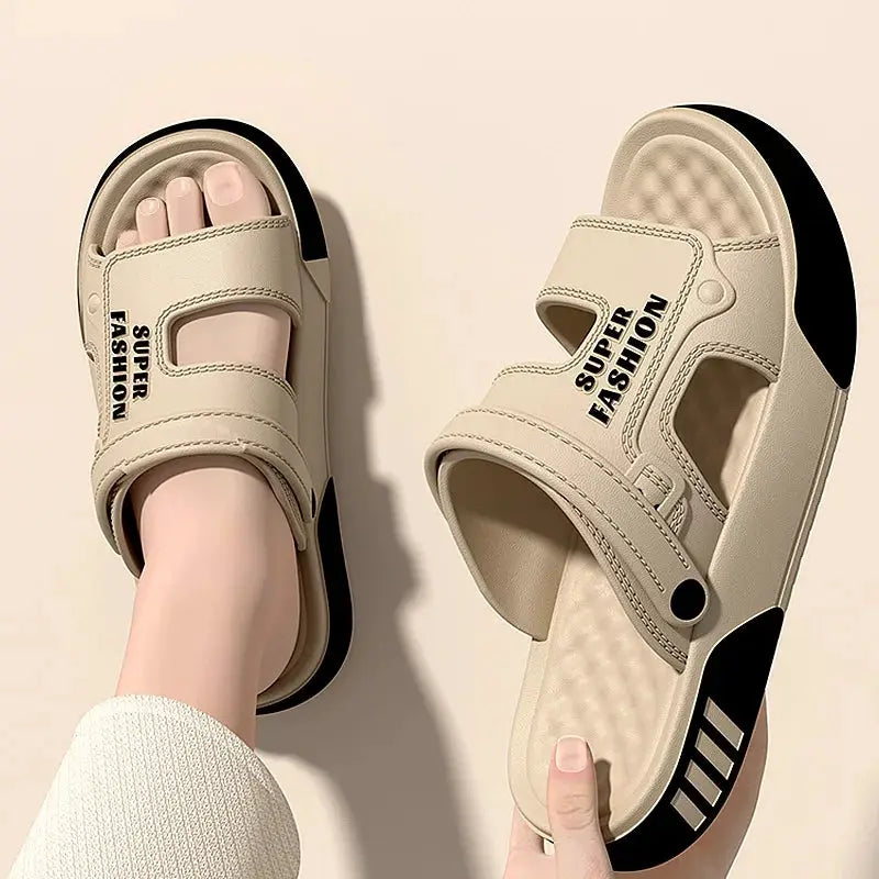 Men EVA Slides Platform Sandals Soft Sole Beach Shoes Indoor Outdoor Casual Home Slippers