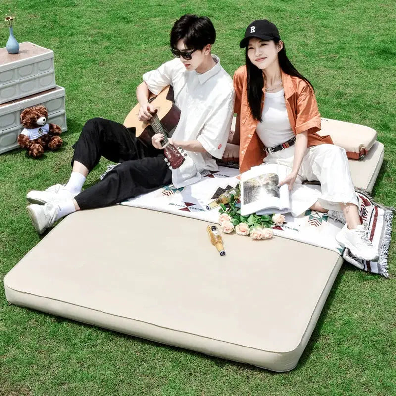 Lohascamping Double Self Inflating Mattress Thick 10cm Camping Sleeping Pad 1 To 2 People Compact Folding Air Mat
