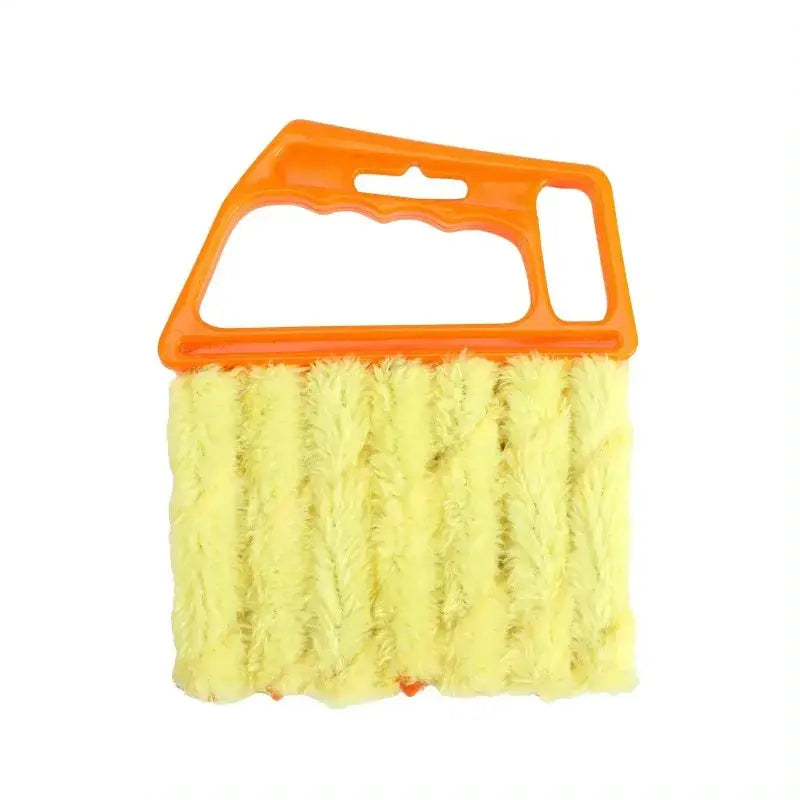 Blinds cleaning brush by Simples Market with yellow bristles and orange detachable handle.