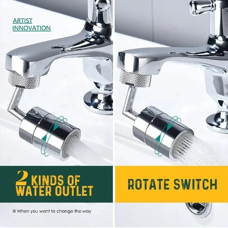Simples Market 720 rotatable faucet aerator sprayer head; chrome finish, water-saving plastic, two outlet modes