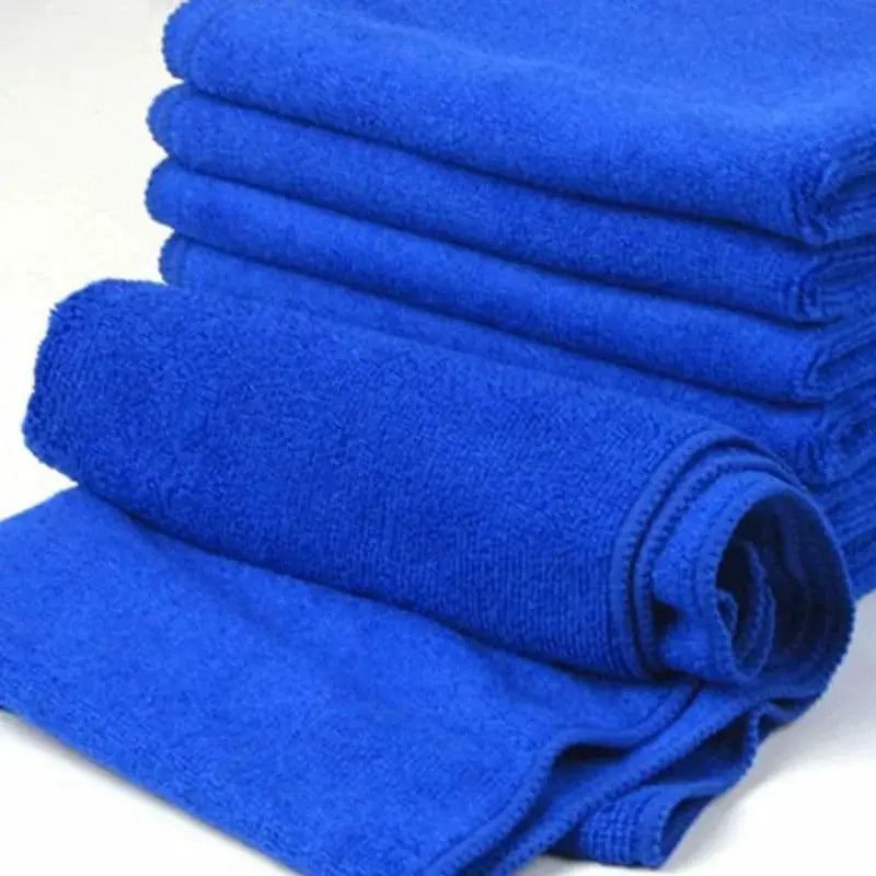 Blue microfiber towels by Simples Market, 1–20Pcs pack for car wash and home cleaning