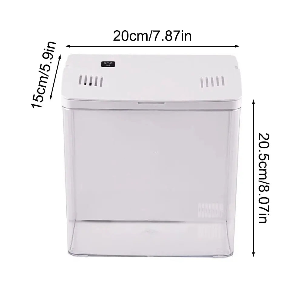 Desktop Ecological Mini Betta Fish Tank for Living Room and Desk Quiet Operation and LED Lighting