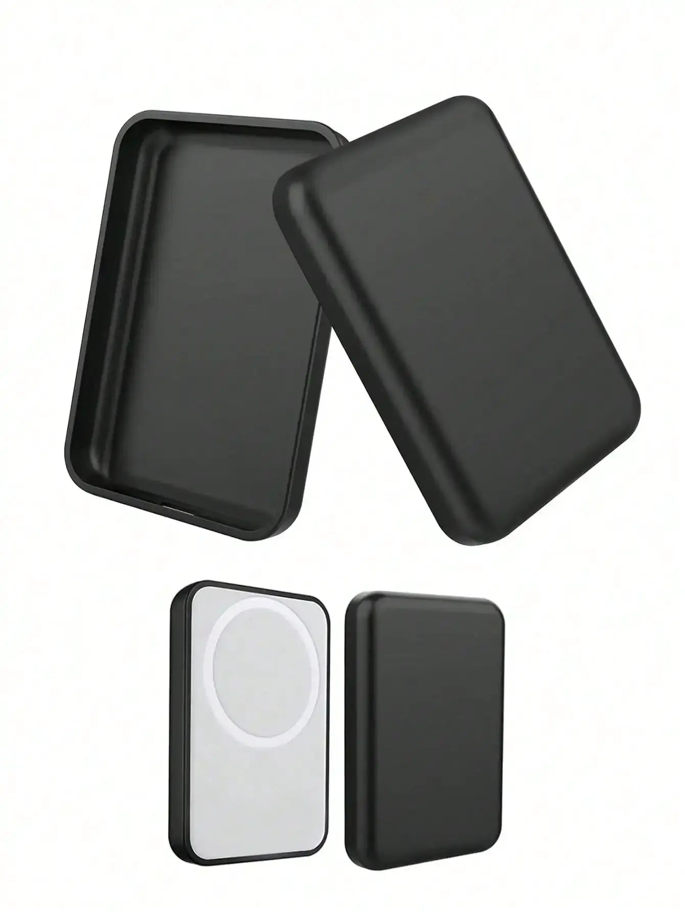 Black TPU charging case protector for Apple's MagSafe wireless power bank, Simples Market, 1 piece.