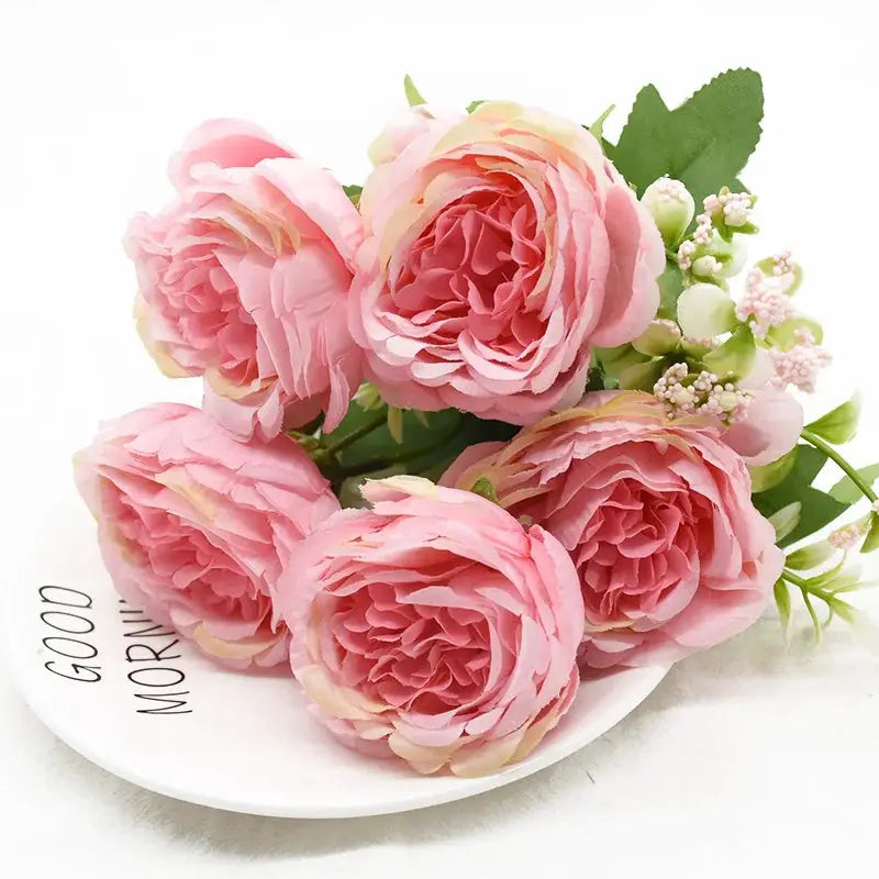 Artificial Peony Bouquet 9 Heads One Bundle for Home Decor Wedding DIY Festival Outdoor Decor Scrapbooking Bonsai Gifts