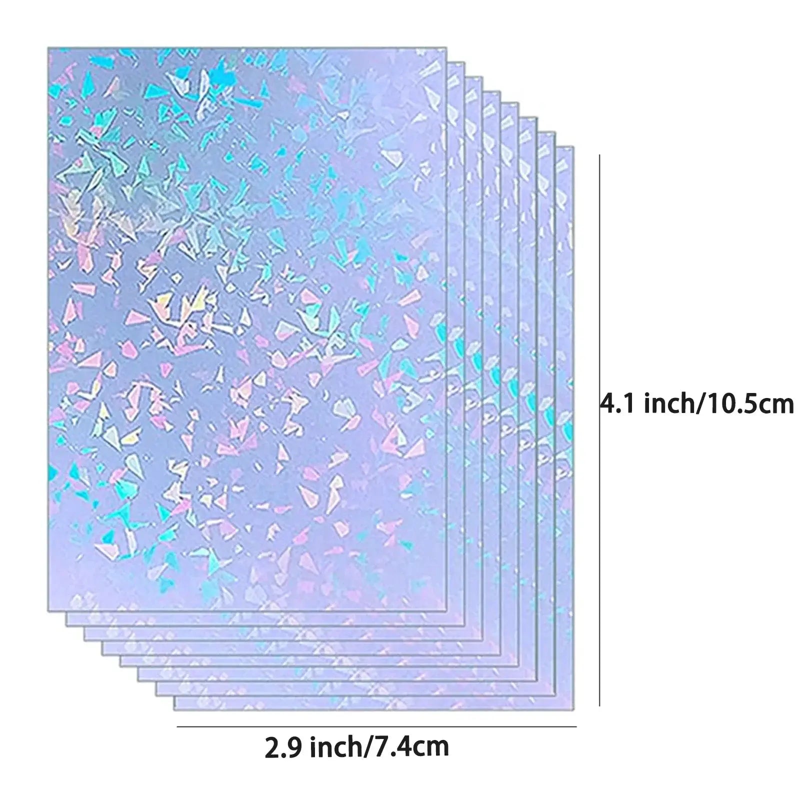 Simples Market laminating film sheets, 50 self-adhesive, waterproof, holographic purple pattern, 4.1x2.9 in