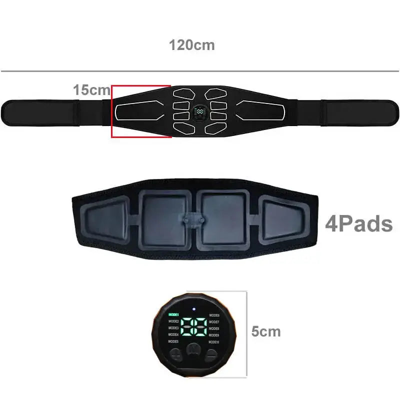 120cm Abdominal Massager Waist Belt Fitness Equipment Muscle Toner For Abdominal Training At Home