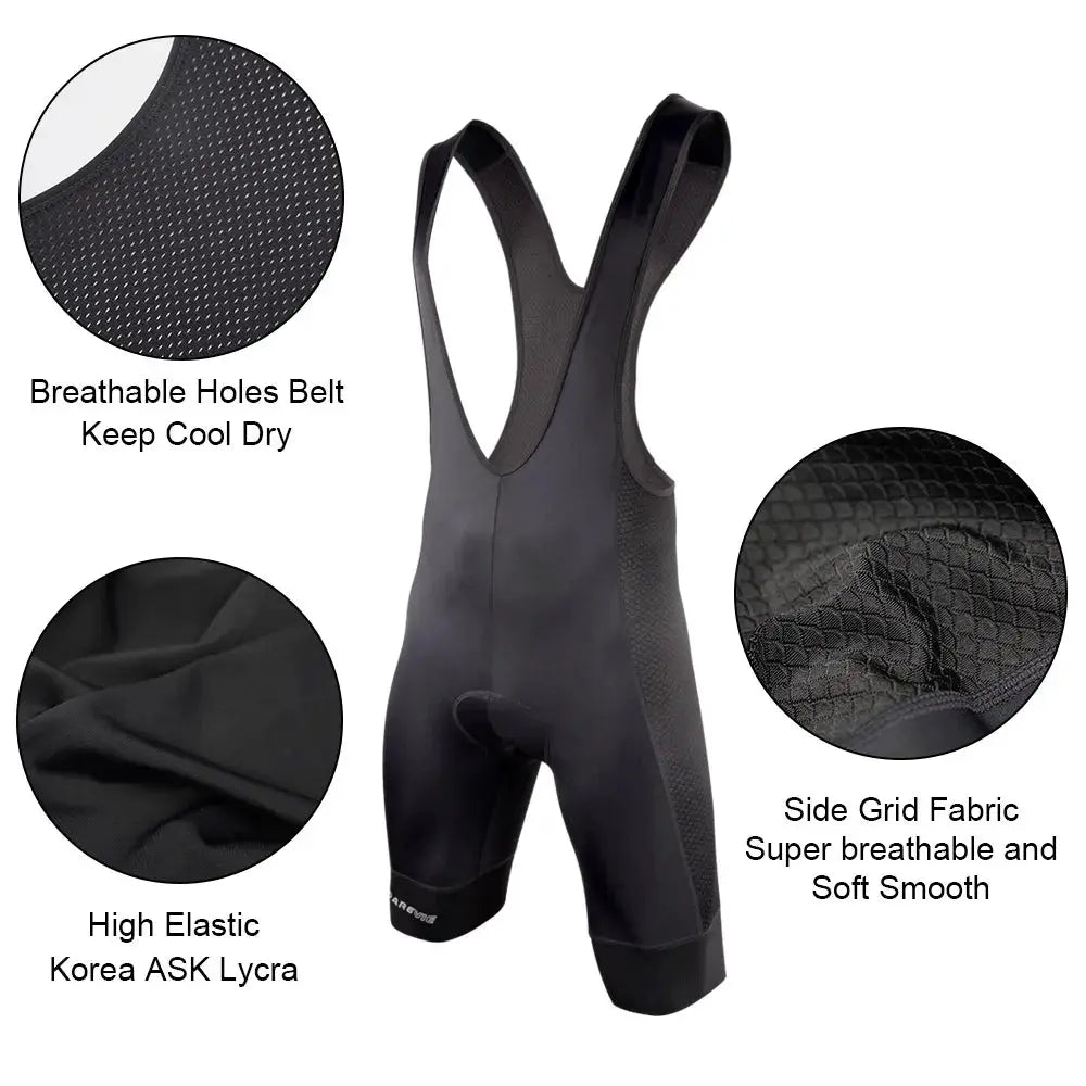 DAREVIE cycling bib shorts, black color with Korea ASK Lycra fabric, designed for comfort and performance