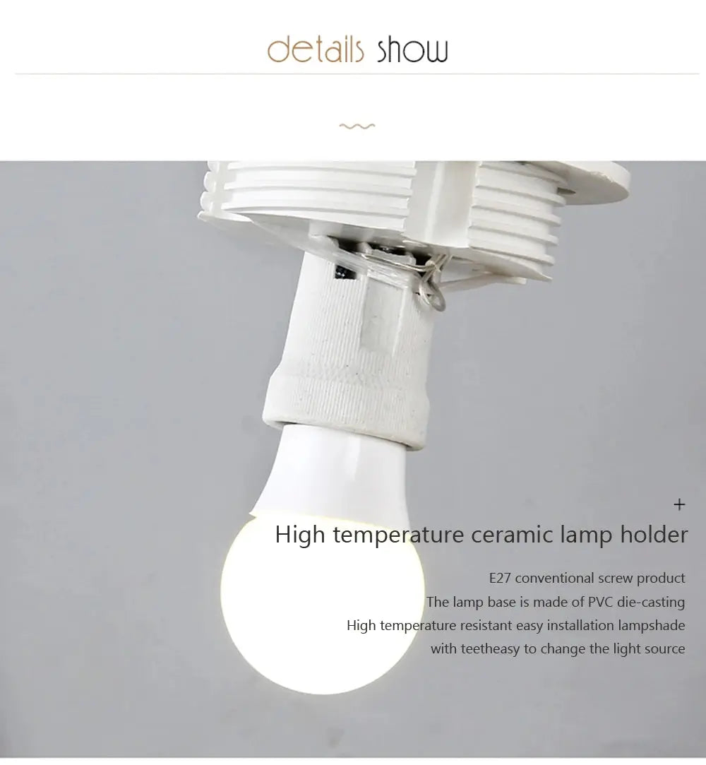 LED ceiling light with a glass white ball bulb and high-temperature ceramic lamp holder; minimalist indoor fixture