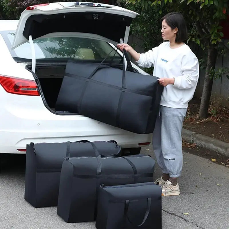 Extra Large Waterproof Moving Luggage Bags Laundry Shopping Bag foldable luggage travel bag Large Capacity Quilt Organizer - Simples Market