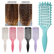 3 in 1 Curl Define Styling Brush by Simples Market; turquoise handle, multi-color 7-piece detangling brush set