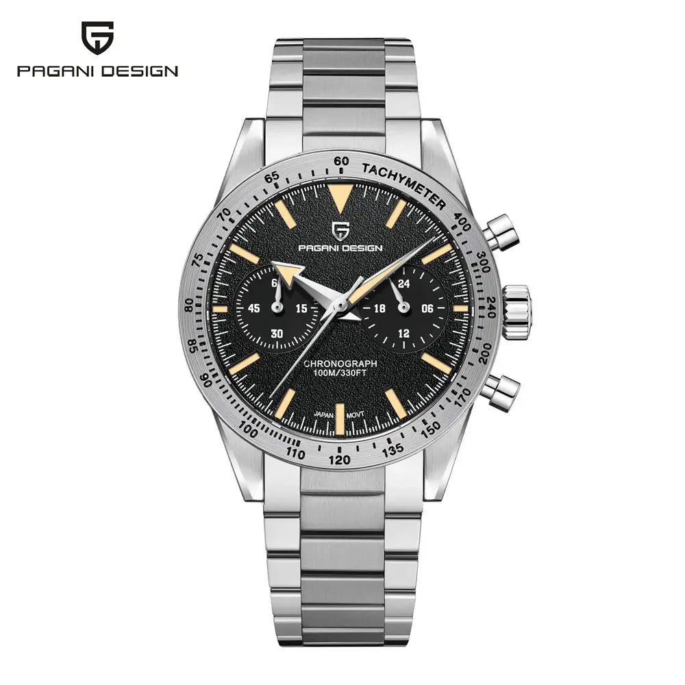 Pagani Design 2026 Retro Chronograph Moon Quartz Watch For Men VK64 Movement Sapphire Crystal Stainless Steel Case