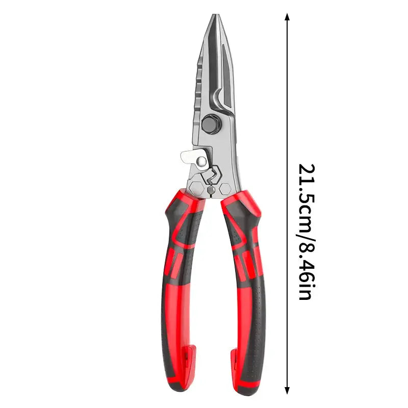 Multi Functional Electrician Scissors Crimping Wire Cutting Tool With Wrench For Metal Sheet And Cable Cutting