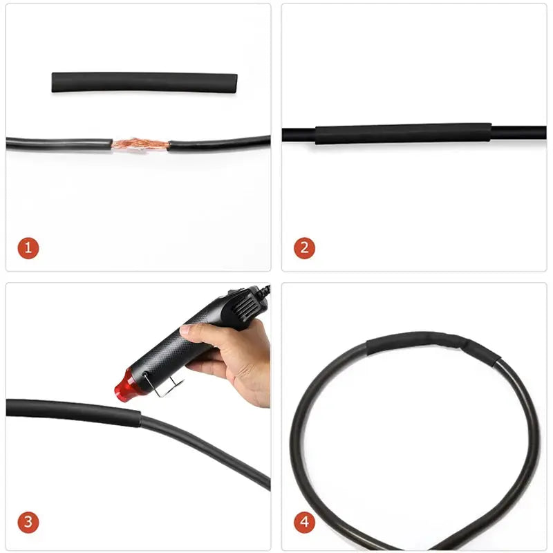 Heat Shrink Tubing Set 2 To 1 Shrink Ratio 530 328 127 Pieces With 300W Hot Air Gun