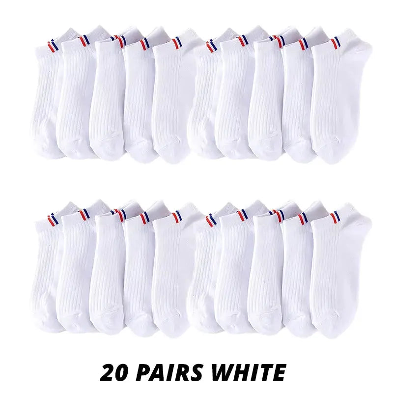 Mens Thin Summer Boat Socks Pack Of 5 10 20 Pairs Breathable Sweat Absorbing Casual Plain Color