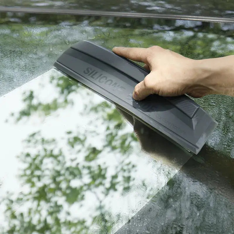 Simples Market silicone hand squeegee for car wraps; gray soft window drying blade
