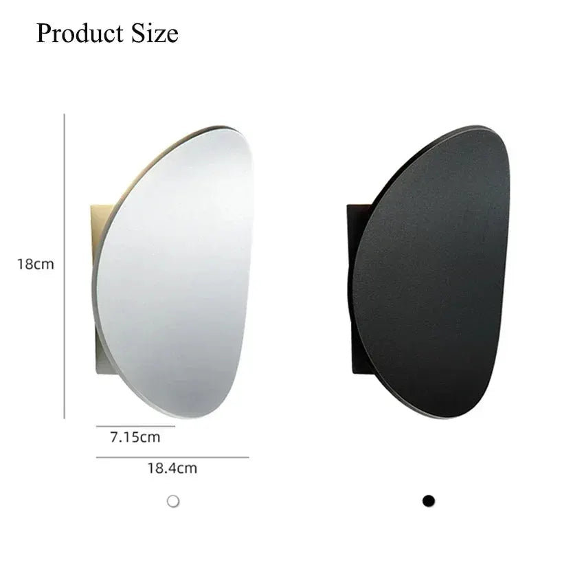 Outdoor LED wall lamp waterproof; circular panel in white and black finishes, Simples Market