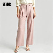 Semir Elastic Waist Denim Pants Women Draped Fit Wide Leg Trousers