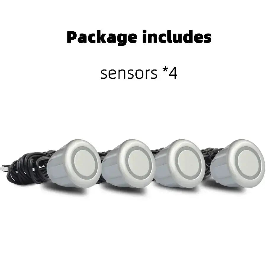 Simples Market 4pcs 22mm ultrasonic parking sensors with wired harness, gray housings