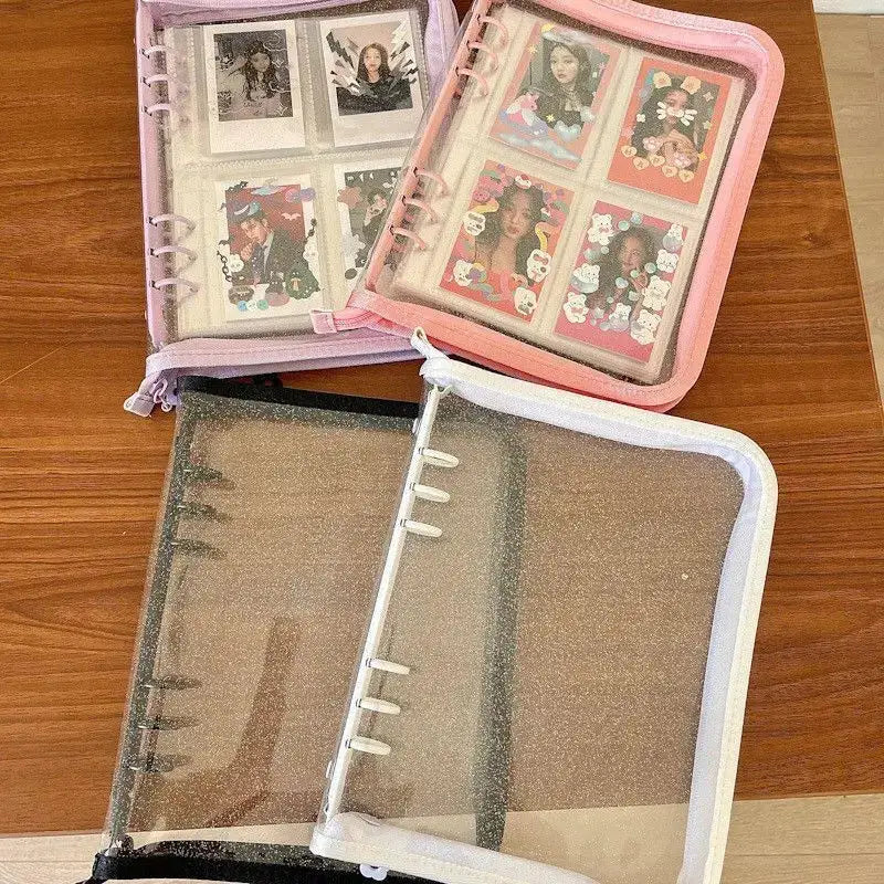 Simples Market A5 macaron binder set, 3-pack with transparent covers and ring binder pockets