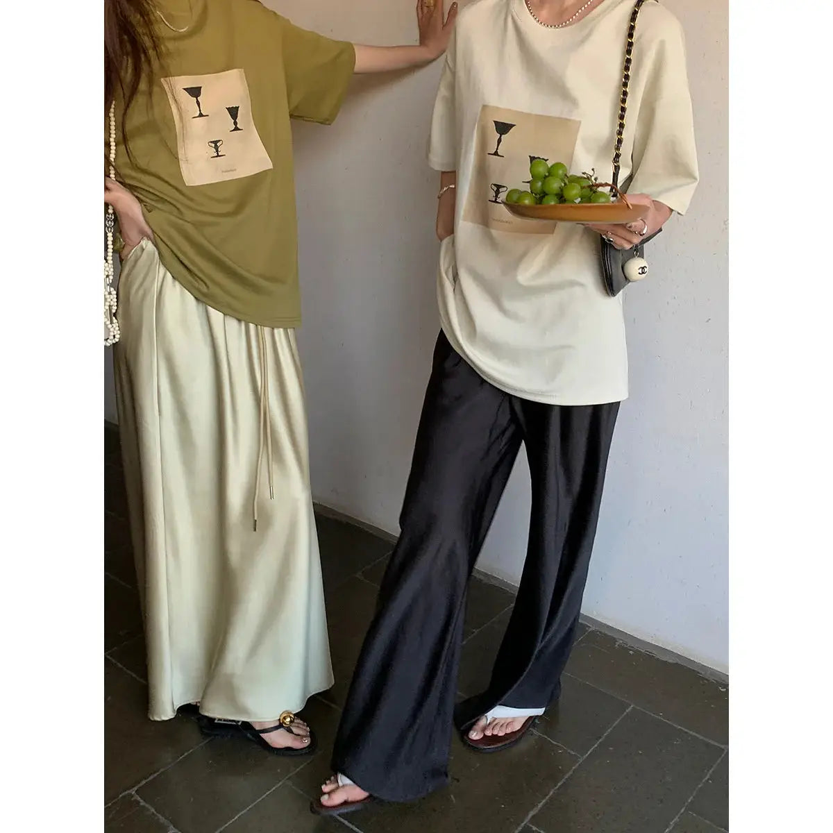VelvetBloom Satin Wide Leg Pants With High Waist Elastic Closure For All Day Comfort And Elegant Summer Style
