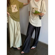 VelvetBloom Satin Wide Leg Pants With High Waist Elastic Closure For All Day Comfort And Elegant Summer Style