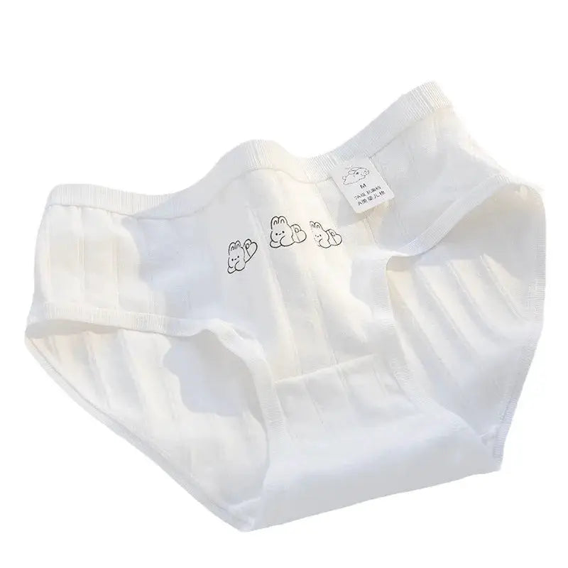 SP&CITY rabbit-print cotton seamless women's underwear, white, breathable daily briefs