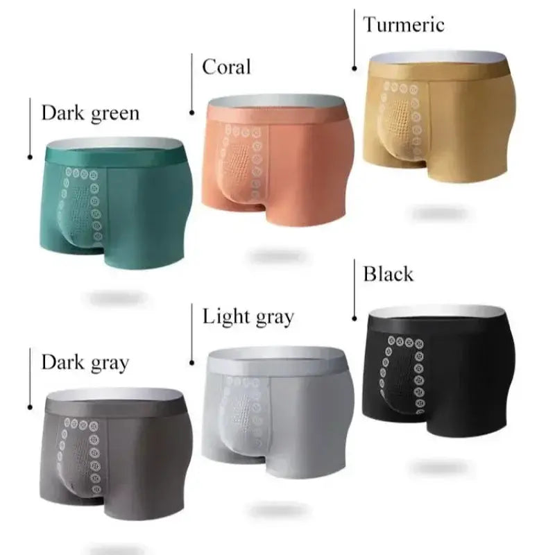 Simples Market men's boxer shorts, non marking mid waist, breathable massage design, 6 color options.