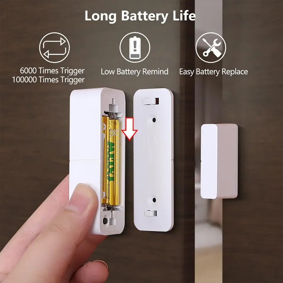 Door sensor by Simples Market for Tuya Zigbee; open/closed detector with replaceable battery