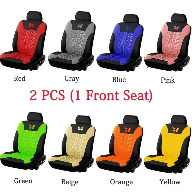 Simples Market car seat cover full set with butterfly embroidery, universal fit; 8 color options.