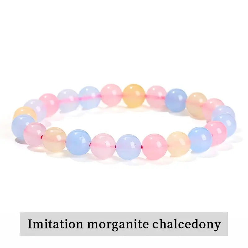 JD Natural Stone Beads Bracelet Amethyst Tiger Eye Crystal Quartz Agate Unisex Bangle Reiki Healing Jewelry Gift