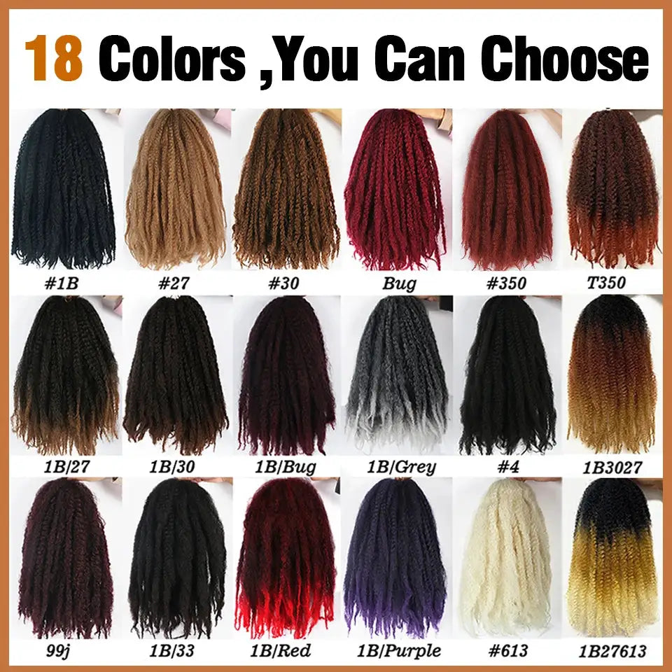 Simples Market Marley Hair 18in synthetic Marley braiding hair; 18 color options displayed
