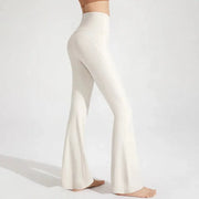 High Waisted Cinching Hip Lifting Fitness Pants Seamless Nylon Bell Bottom Yoga Running