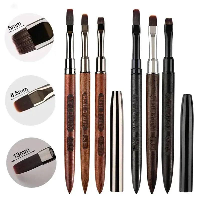 NailCraft Wood Gel Painting Brush For Gel Tip Extensions And Acrylic Builder With Precision Fine Bristles For Nail Art