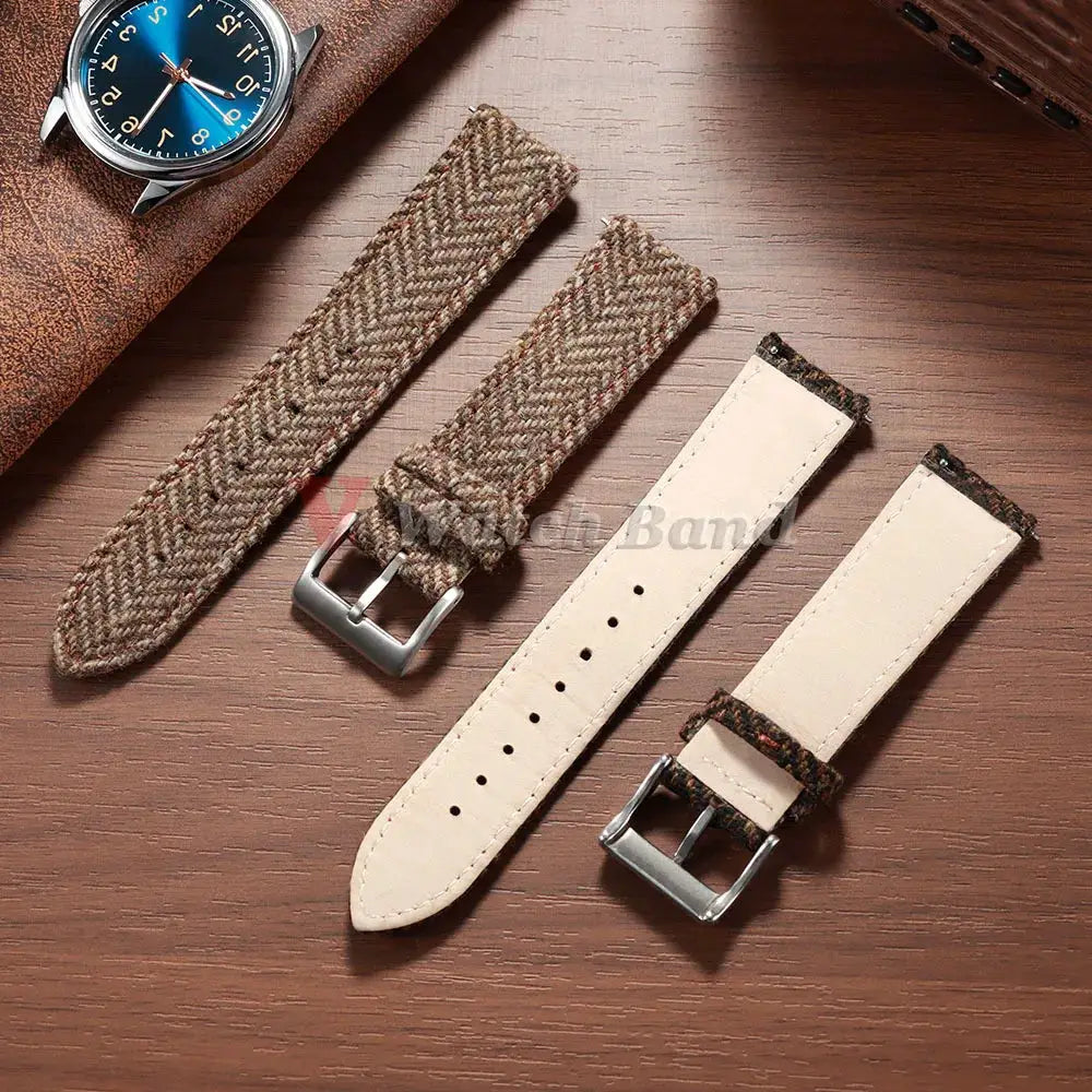 HeritageForge Quick Release Weave Bracelet For Omega And Seiko Vintage Cowhide Tweed Nylon Strap 18mm 20mm 22mm