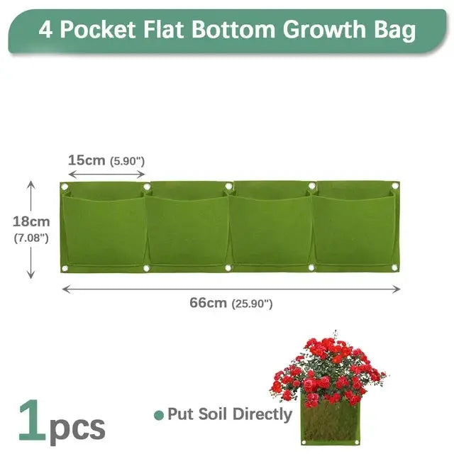 Wall Hanging Pockets Planting Bags Vertical Garden Planter Indoor Outdoor Use Home Decor Grow Bags