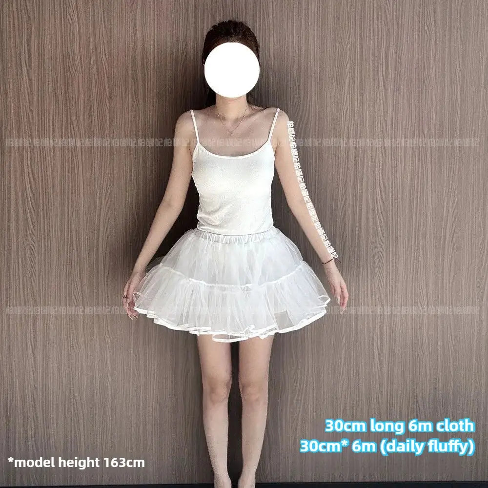 Simples Market Lolita Petticoat underskirt, white fluffy tulle, 35cm length