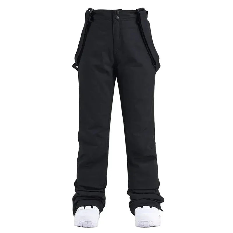 Women Winter Skiing Pants Warm Thick Windproof Waterproof Snowboard Suspender Trousers Plus Size