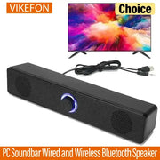PC Soundbar Bluetooth Wired USB Powered Speaker TV PC Laptop Gaming