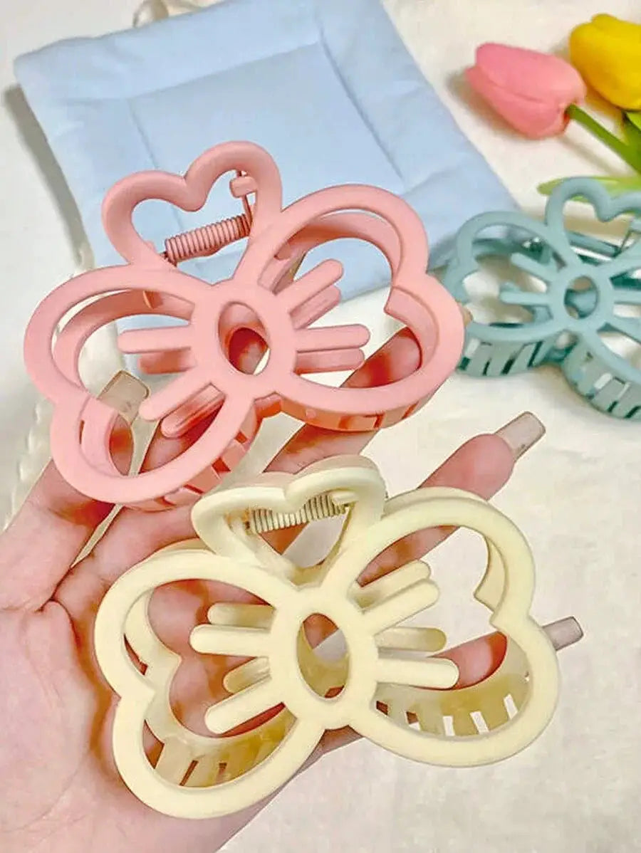 CandyCat Cat Bow Hair Clip Crab Hair Clip Plastic Claw Clip Candy Color Secure Hold For Girls And Women