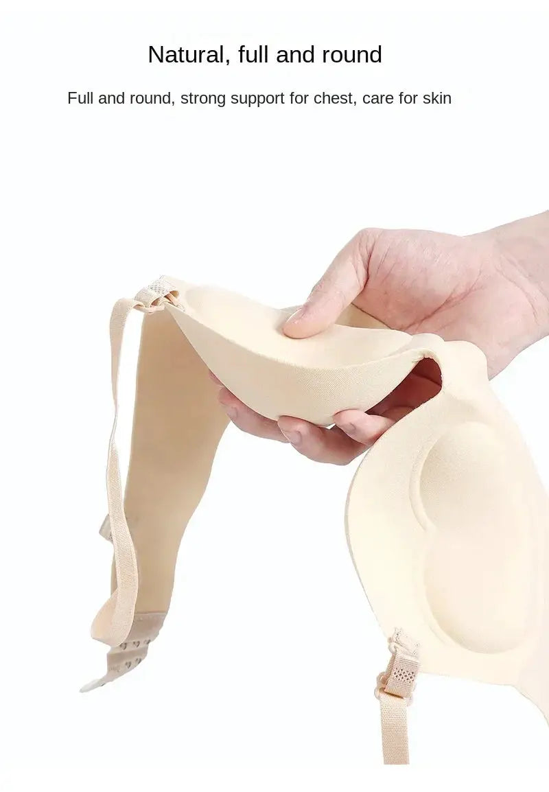 Women seamless wireless bralette in nude color, 3/4 cup design, breathable lingerie