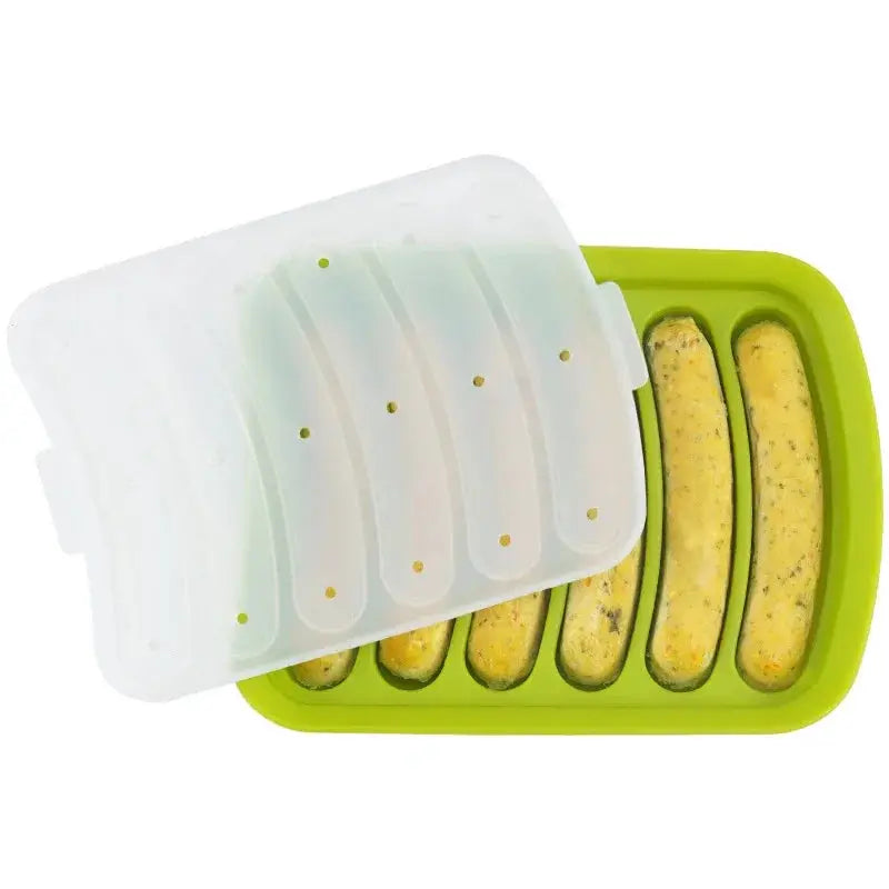 Six Grid Silicone Sausage Mould With Lid For Homemade Sausages And Hot Dogs Diy Bakeware Kitchen Tool Set