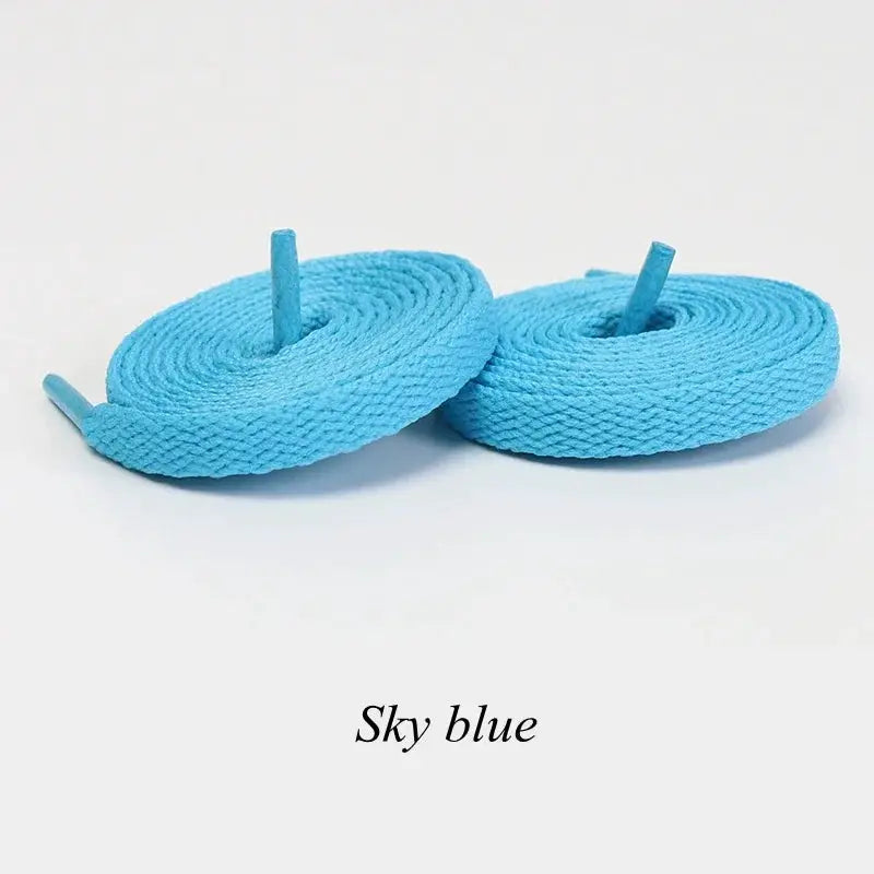 1 pair sky blue flat shoelaces for sneakers, casual unisex shoe strings
