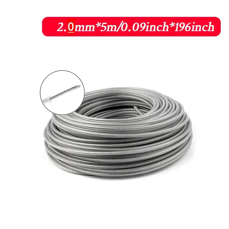 LUSQI Steel Wire Nylon Grass Trimmer Line 5M 10M 15M Replacement Rope For Brush Cutters And Lawn Mowers