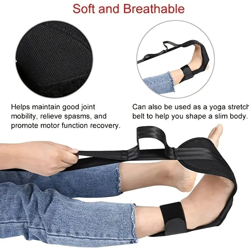 Yoga Stretching Band With Segmented Adjustment For Leg And Foot Rehabilitation Heel Calf Ankle Hip Lower Back Relief