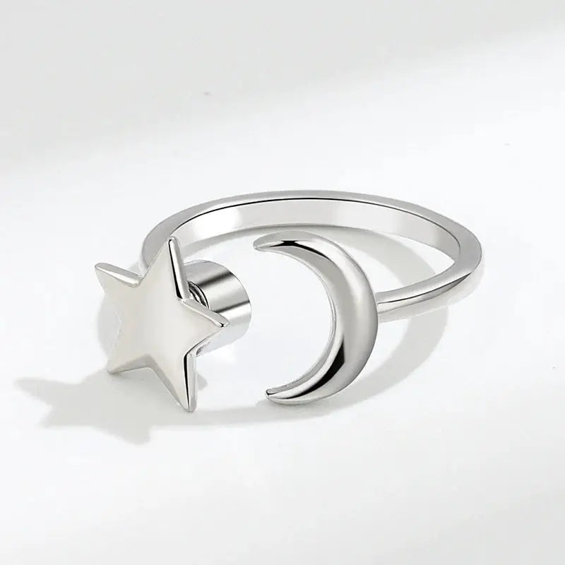 Stainless Steel Spinner Ring For Women Sunflower Motif Anti Stress Anxiety Fidget Jewelry Gift Dropshipping