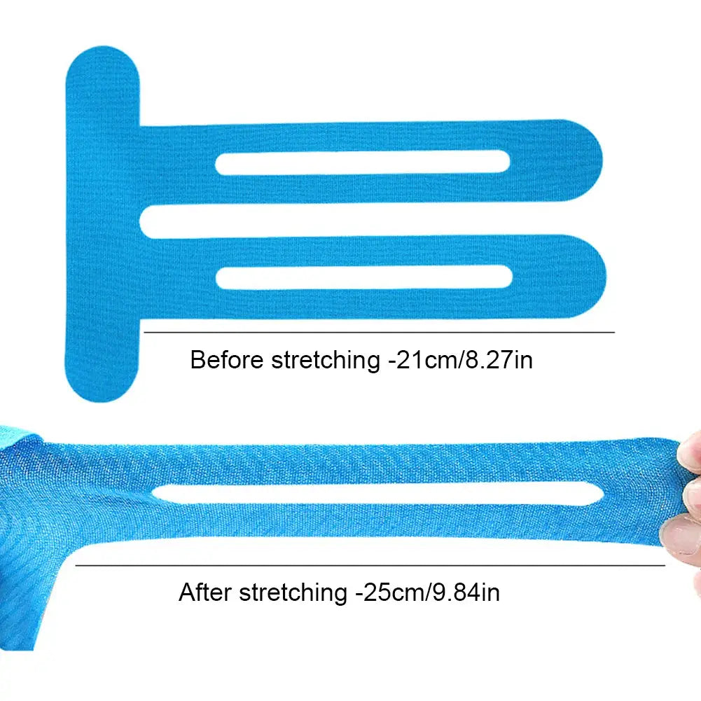 5Pcs kinesiology tape set by Simples Market; blue breathable precut knee and shoulder athletic tape for sport protection