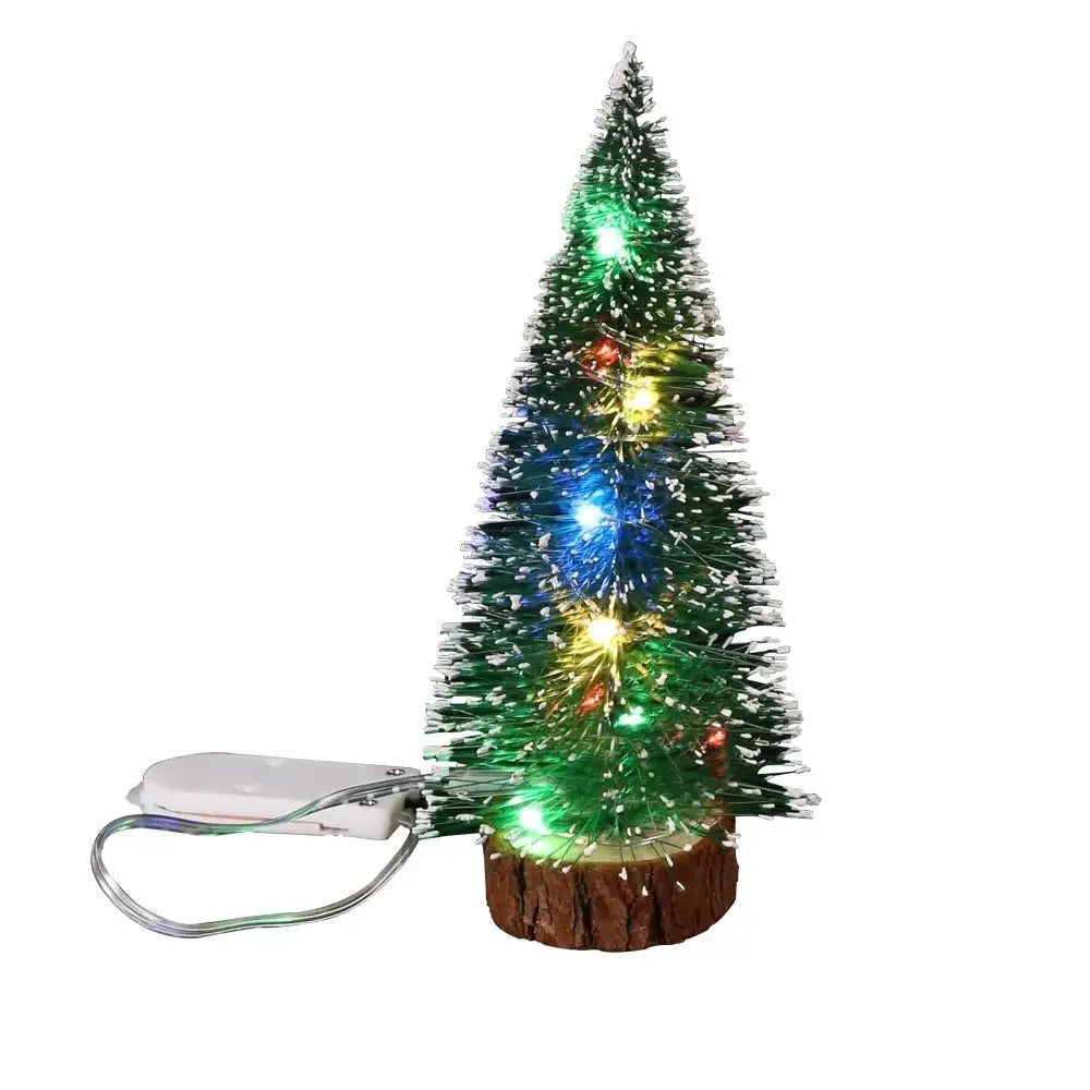 LED Light Mini Artificial Christmas Tree Tabletop Decor Snow Frost Xmas Tree in 4 Sizes