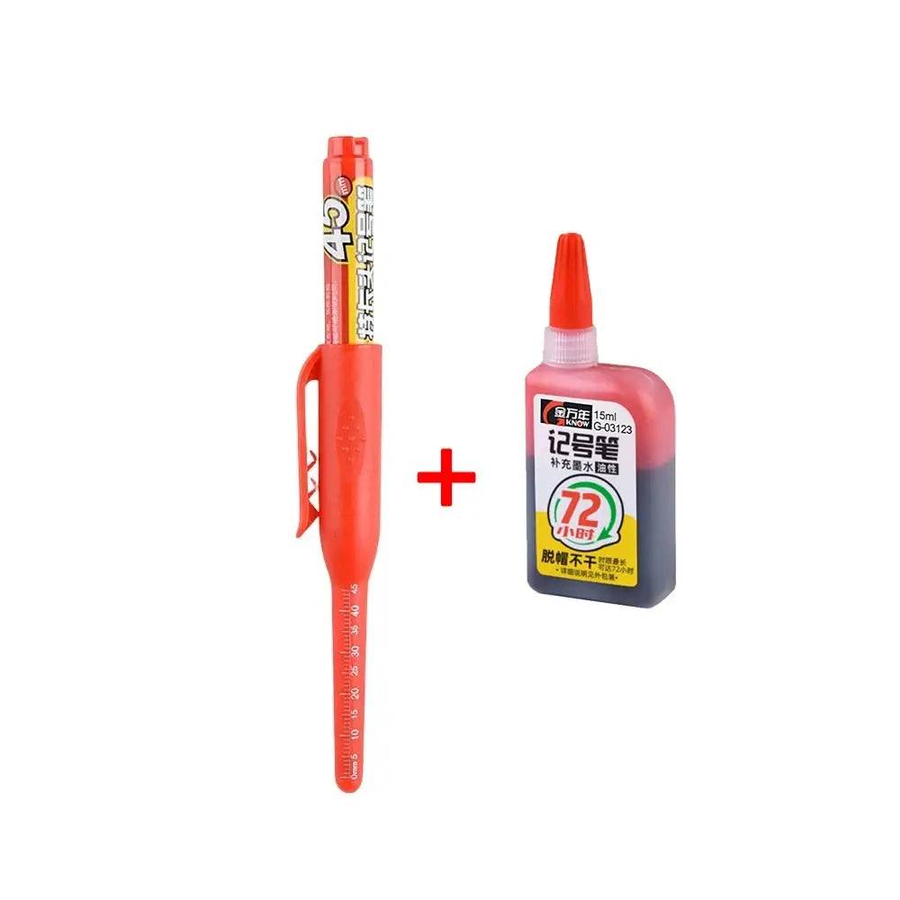 45mm Waterproof Long Head Marker Pen for Deep Hole Marking Tile Carpentry Woodworking Multi Purpose Ink Black Blue Red