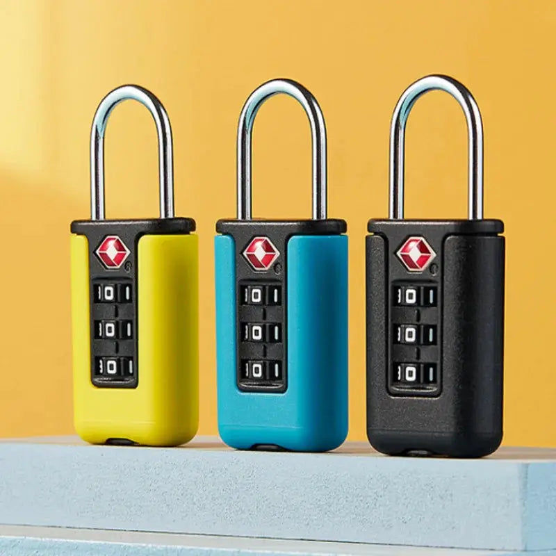 Approved Luggage Lock 3 Digit Combination Padlock for Travel Suitcases Black Security