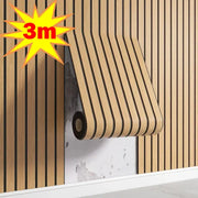3M New Grille 3D wood-grain wall sticker roll, self-adhesive waterproof wallpaper in 3m length